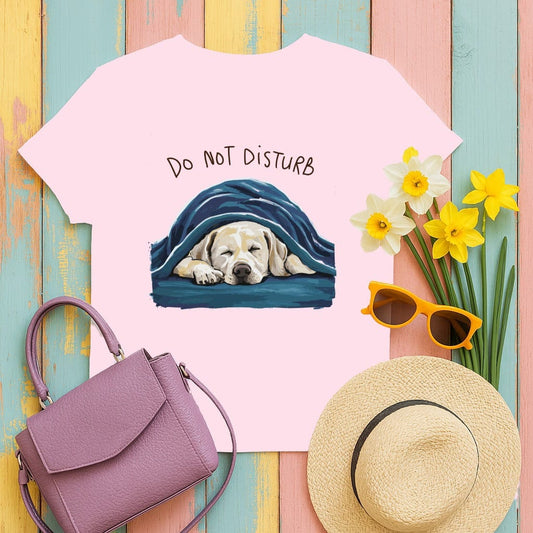 Do Not Disturb Sleeping Dog Graphic Light Pink T-shirt product