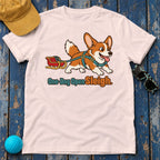 One Dog Open Sleigh Corgi T-Shirt — Soft Pink