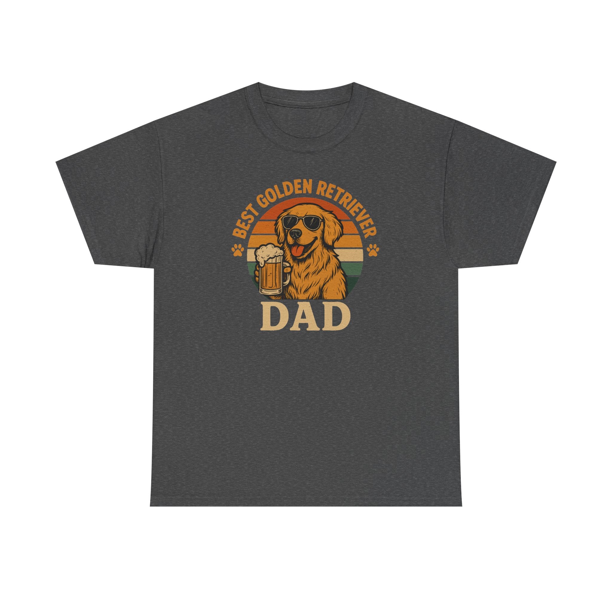 Best Golden Retriever Dad with Beer and Shades T-Shirt