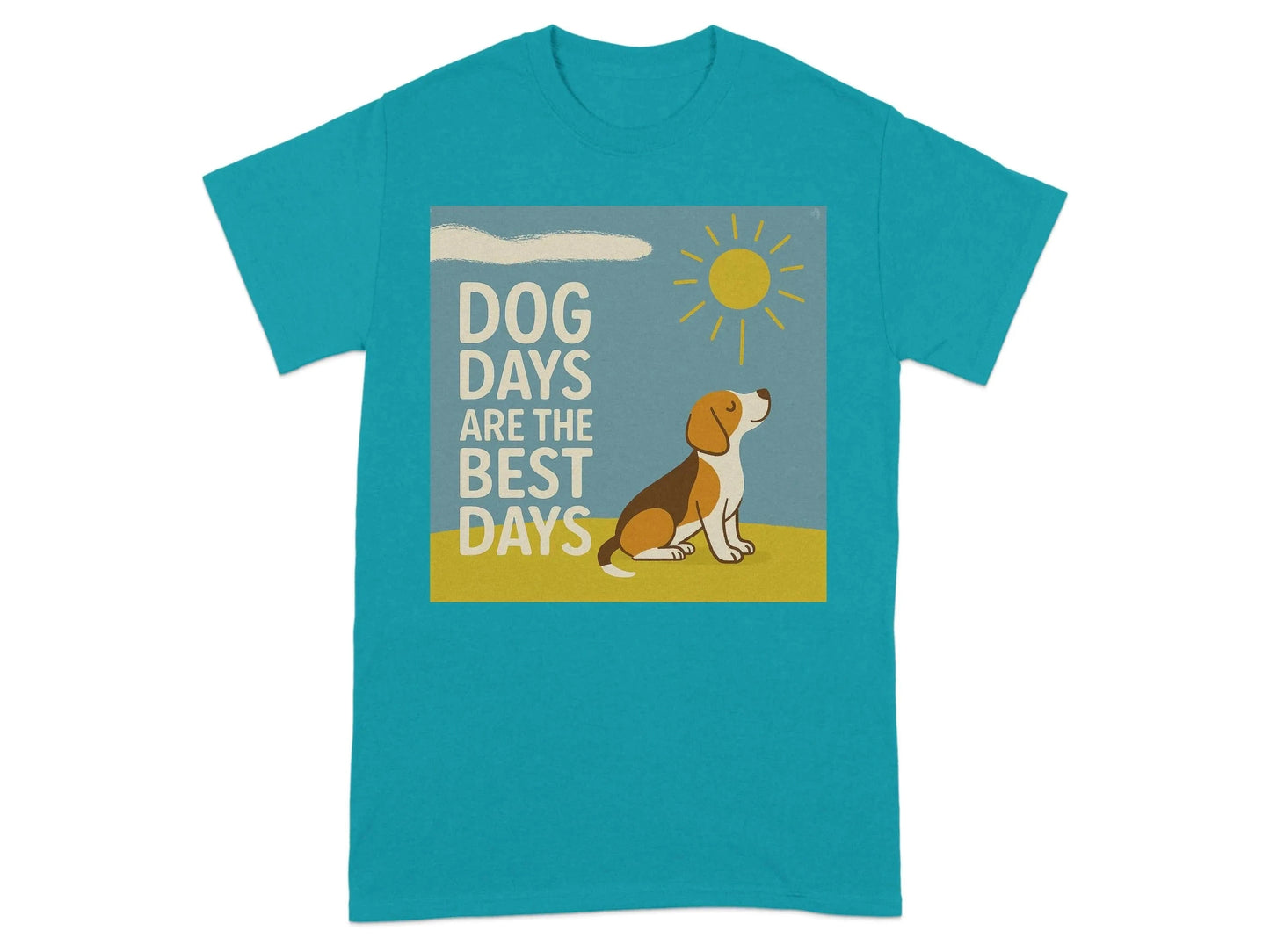 Dog Days Are The Best Days Beagle T-Shirt Tropical Blue T-shirt