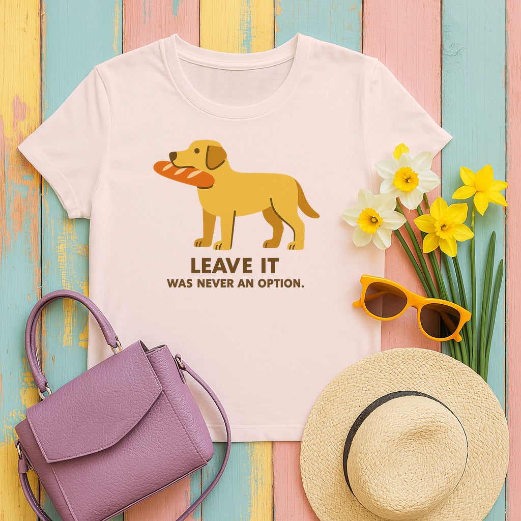 Yellow Lab Leave It Tee in Soft Pink