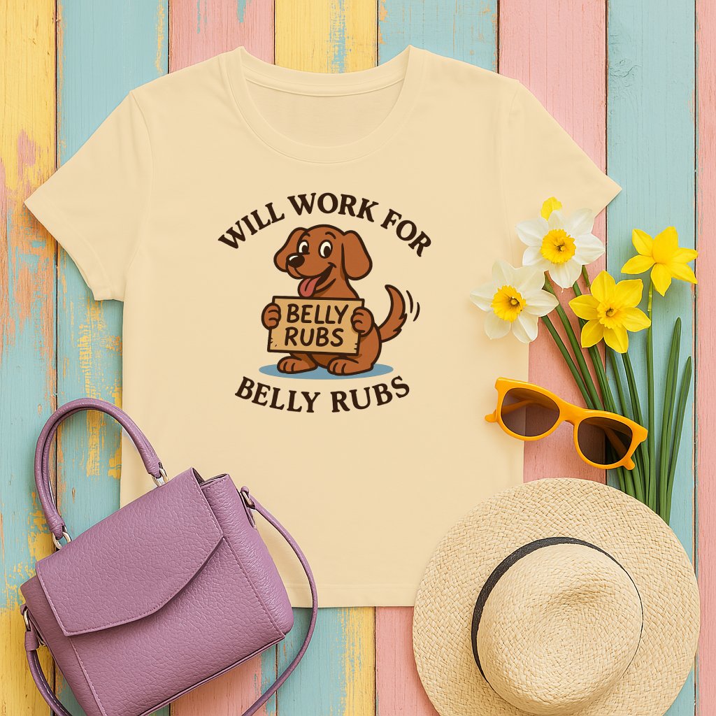 Will Work for Belly Rubs Dog Graphic Shirt product type