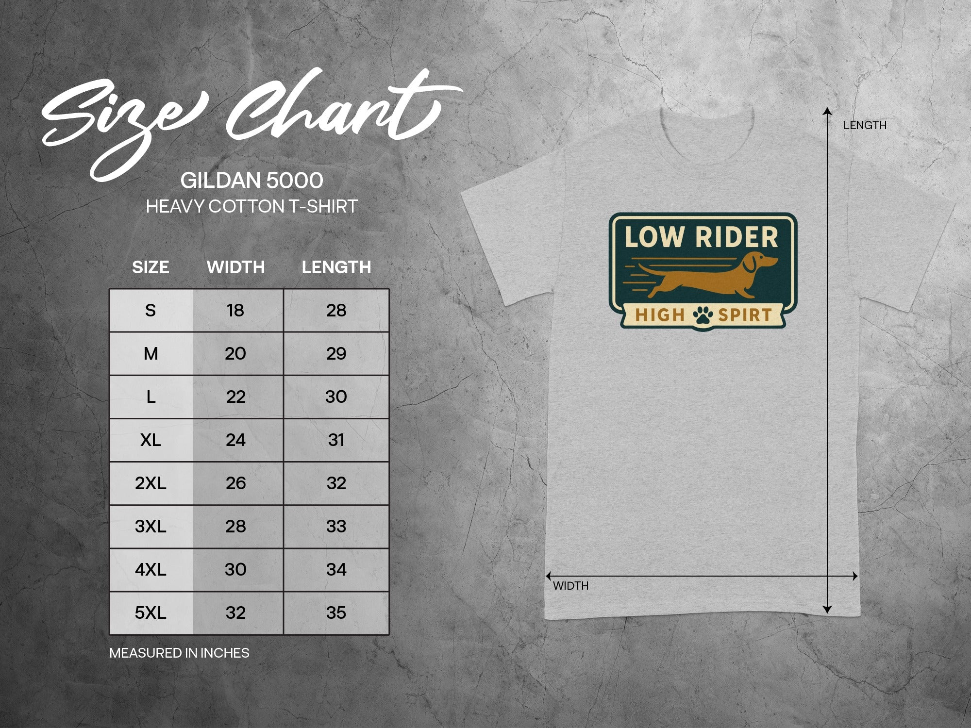 Low Rider High Spirit Gildan 5000 T-Shirt Product
