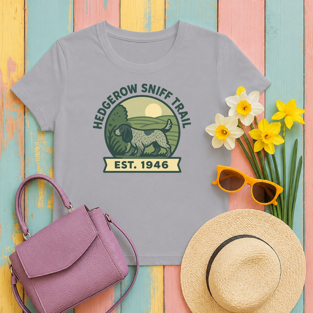 English Cocker Hedgerow Sniff Trail Tee in Athletic Heather