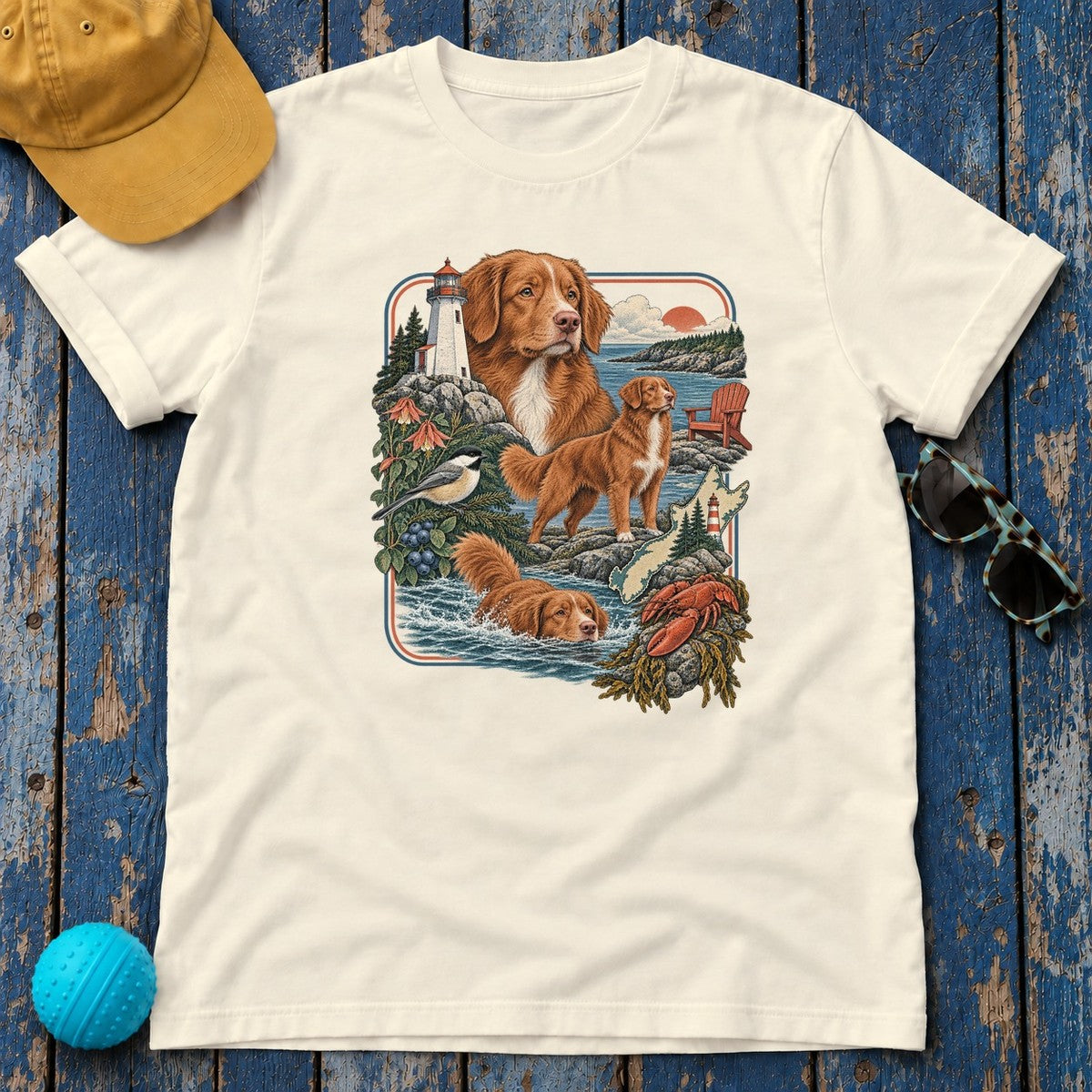Nova Scotia Duck Tolling Retriever Heritage T-Shirt in Natural