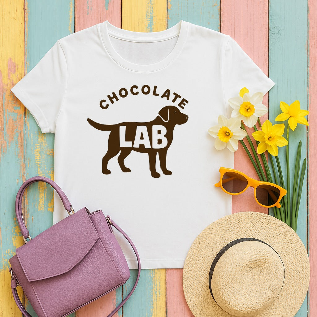 Chocolate Lab Silhouette T-shirt in White