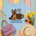 Powered By GSD & Coffee T-Shirt in Light Blue