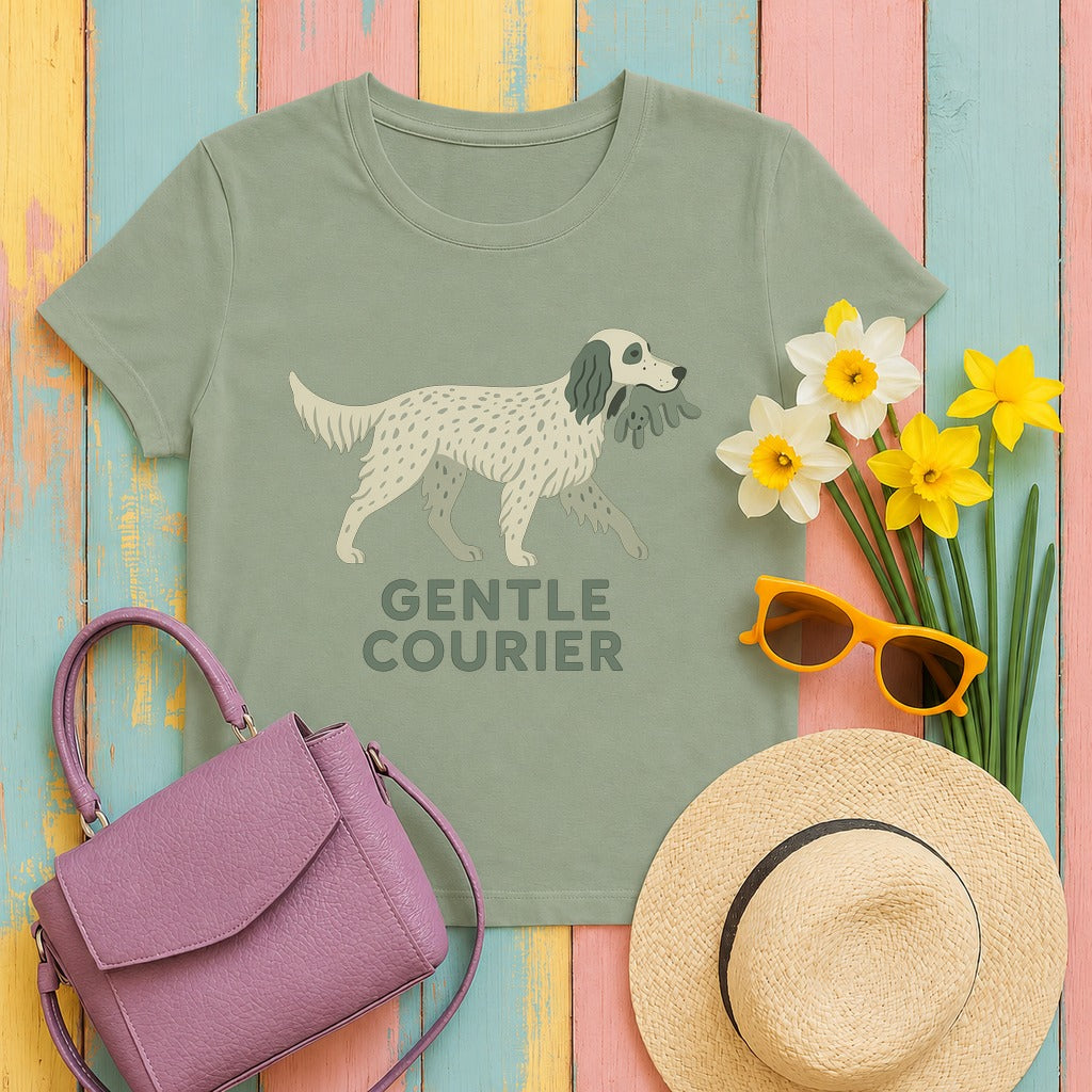 english setter gentle-courier tee flat lay hero