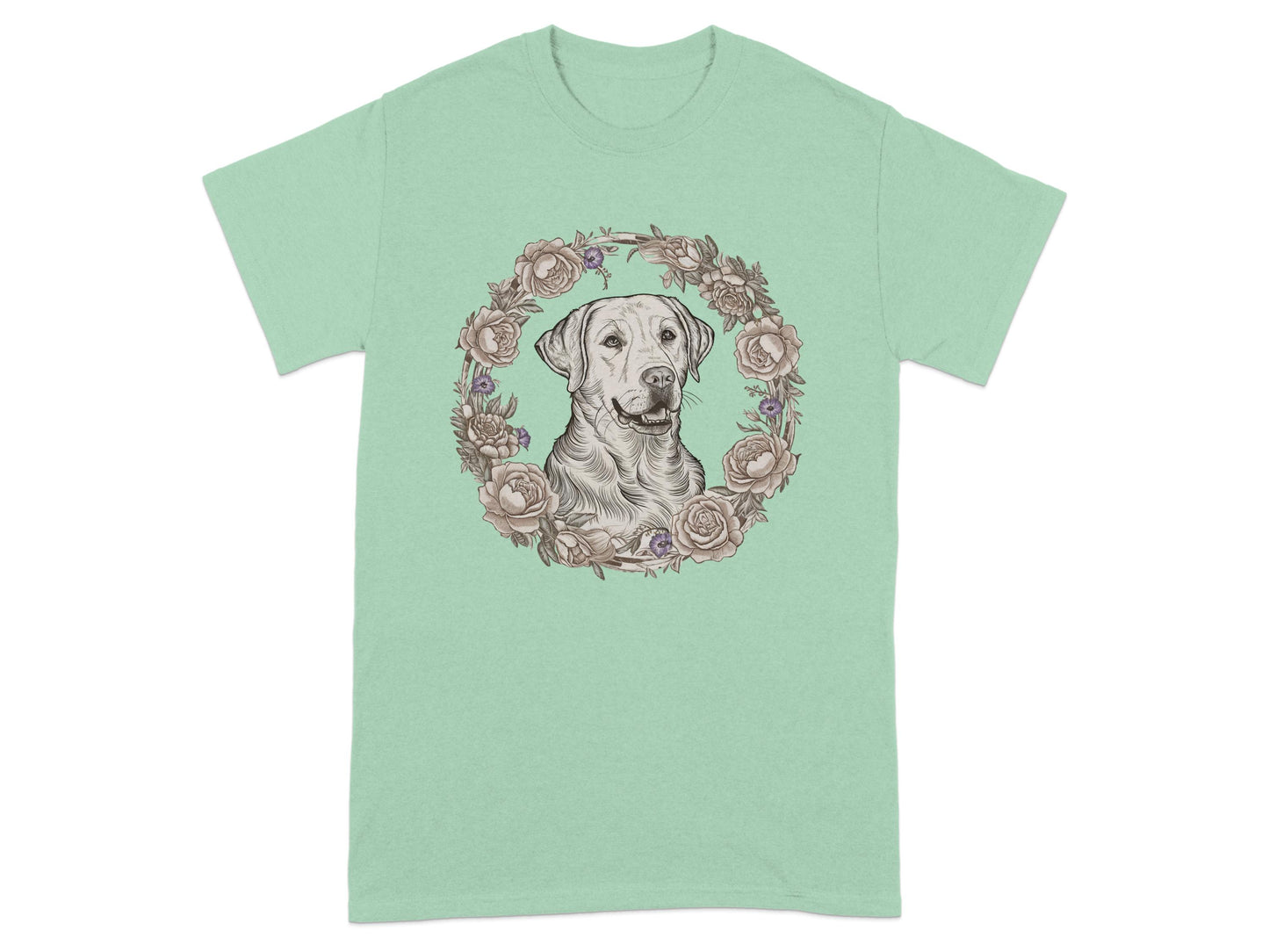 Labrador Wreath Graphic T-Shirt Dog Lover Apparel product