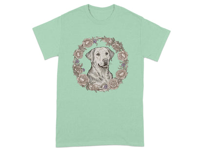 Labrador Wreath Graphic T-Shirt Dog Lover Apparel product