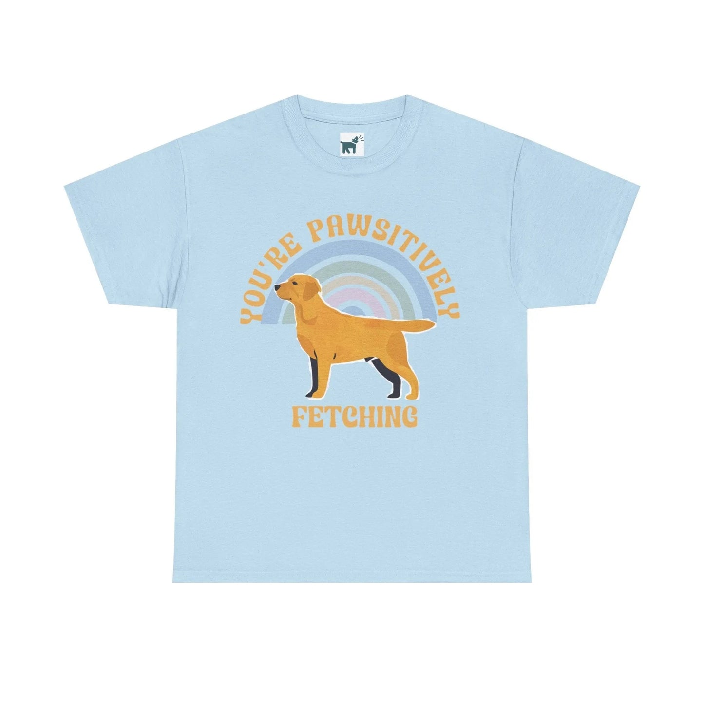 Yellow Labrador Boho T Shirt Light Blue T-shirt