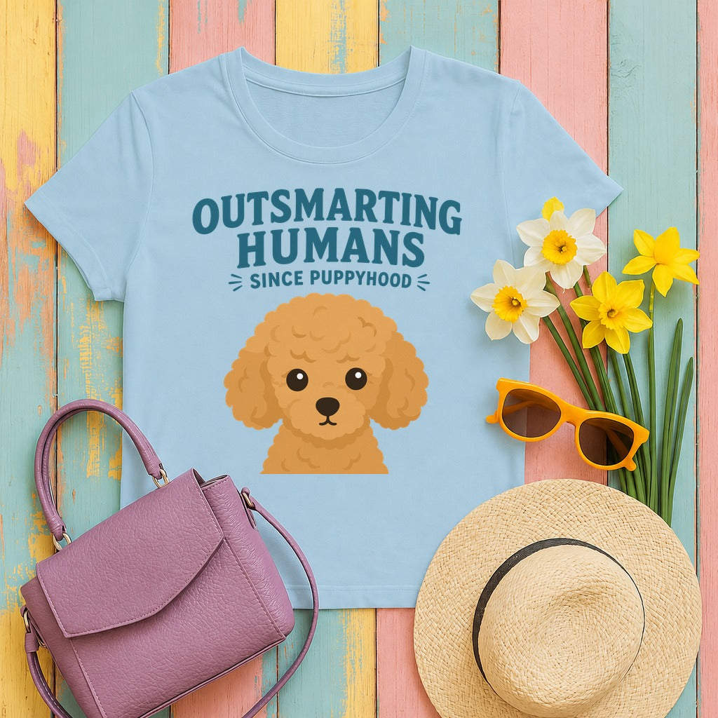 Outsmarting Poodle T-Shirt in Light Blue