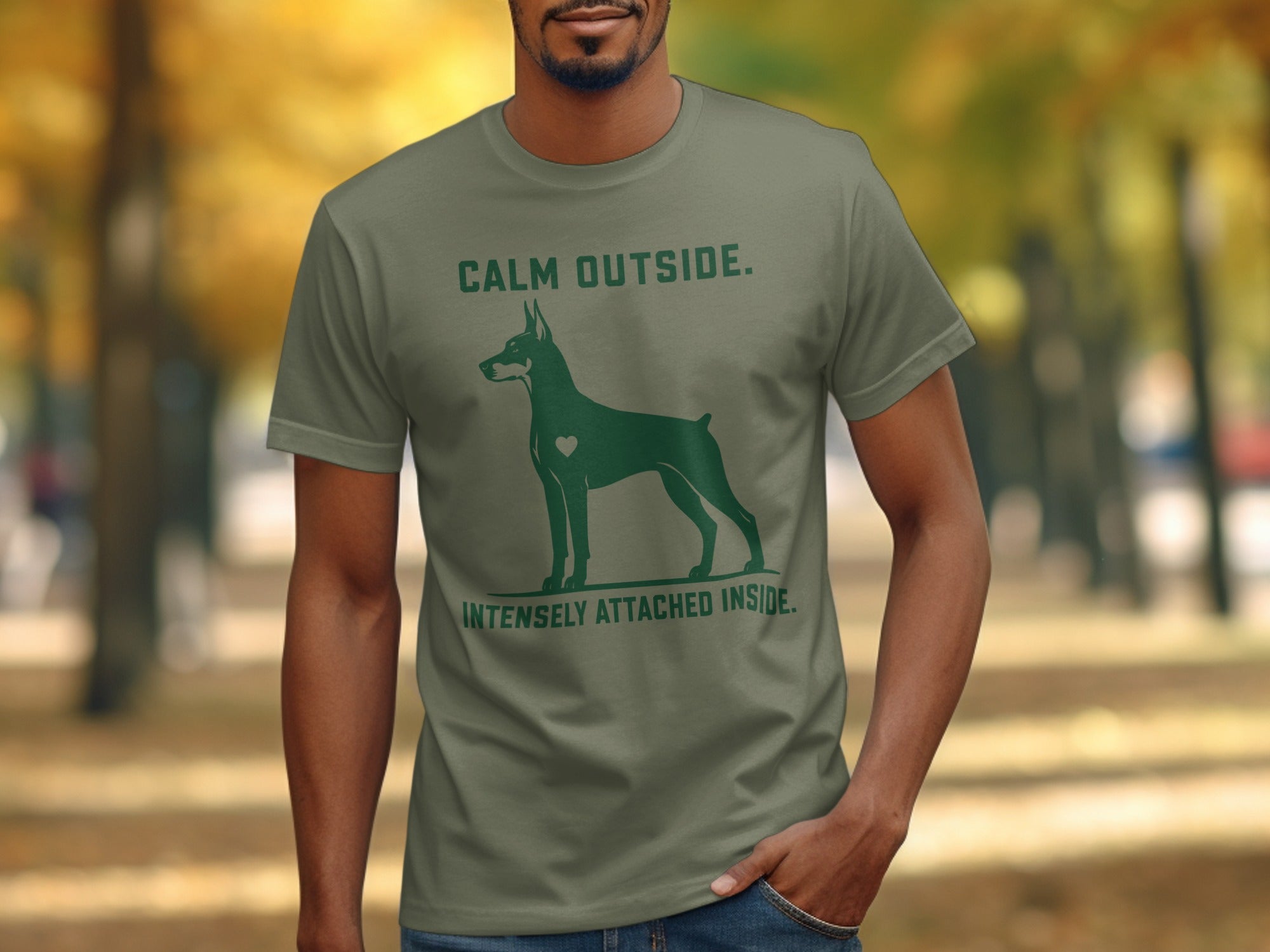 Calm Outside Doberman T-Shirt