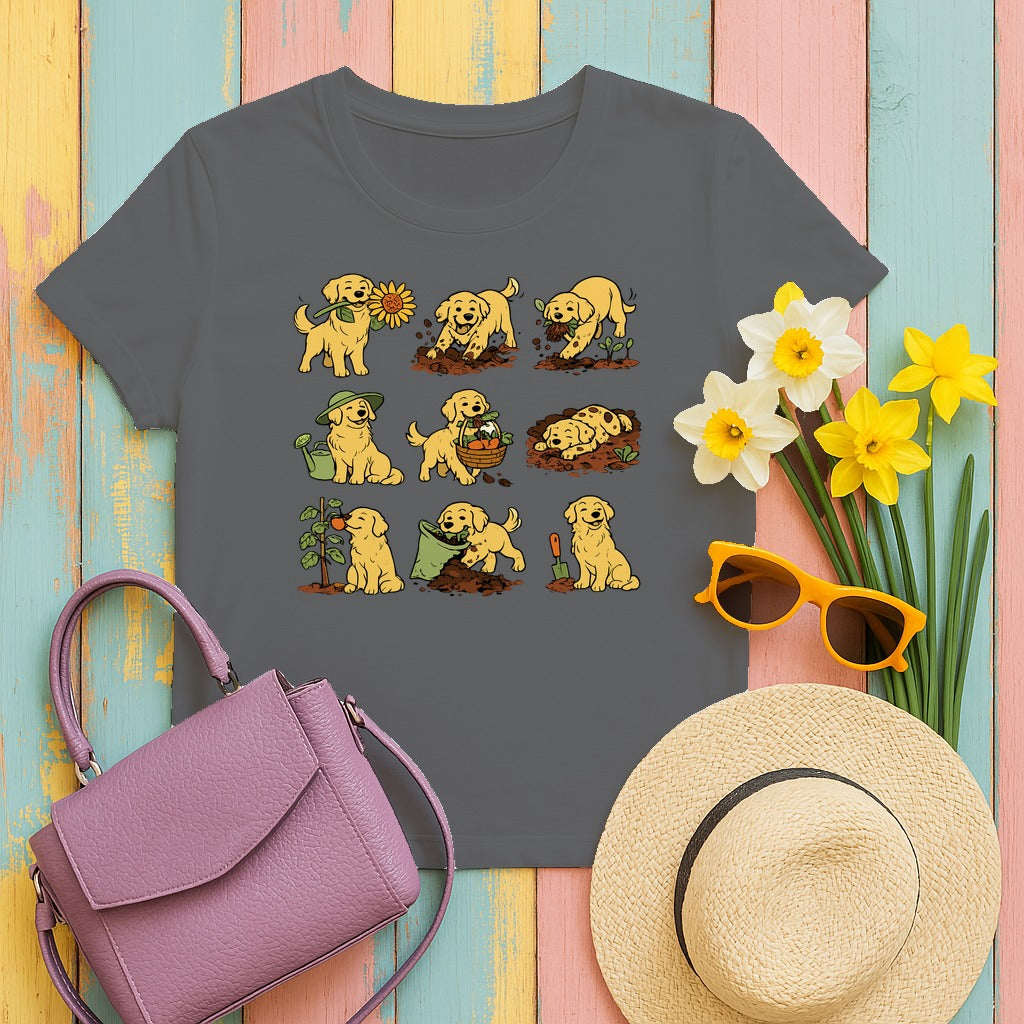 The Golden Gardener Pup T-Shirt in Graphite Heather