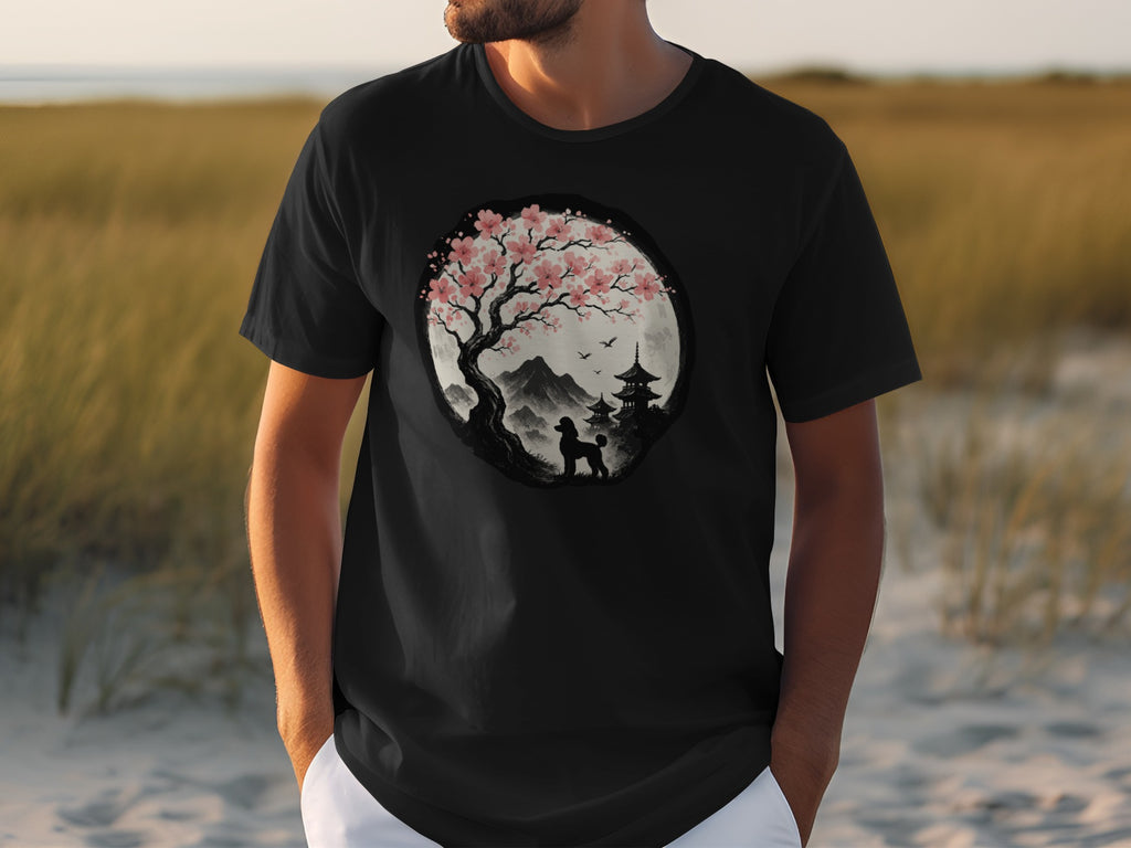 Beautiful Cherry Blossom Tree and Mountain Scene Shirt