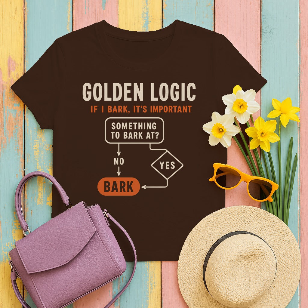 Golden Logic: The Bark Protocol T-shirt in Dark Chocolate