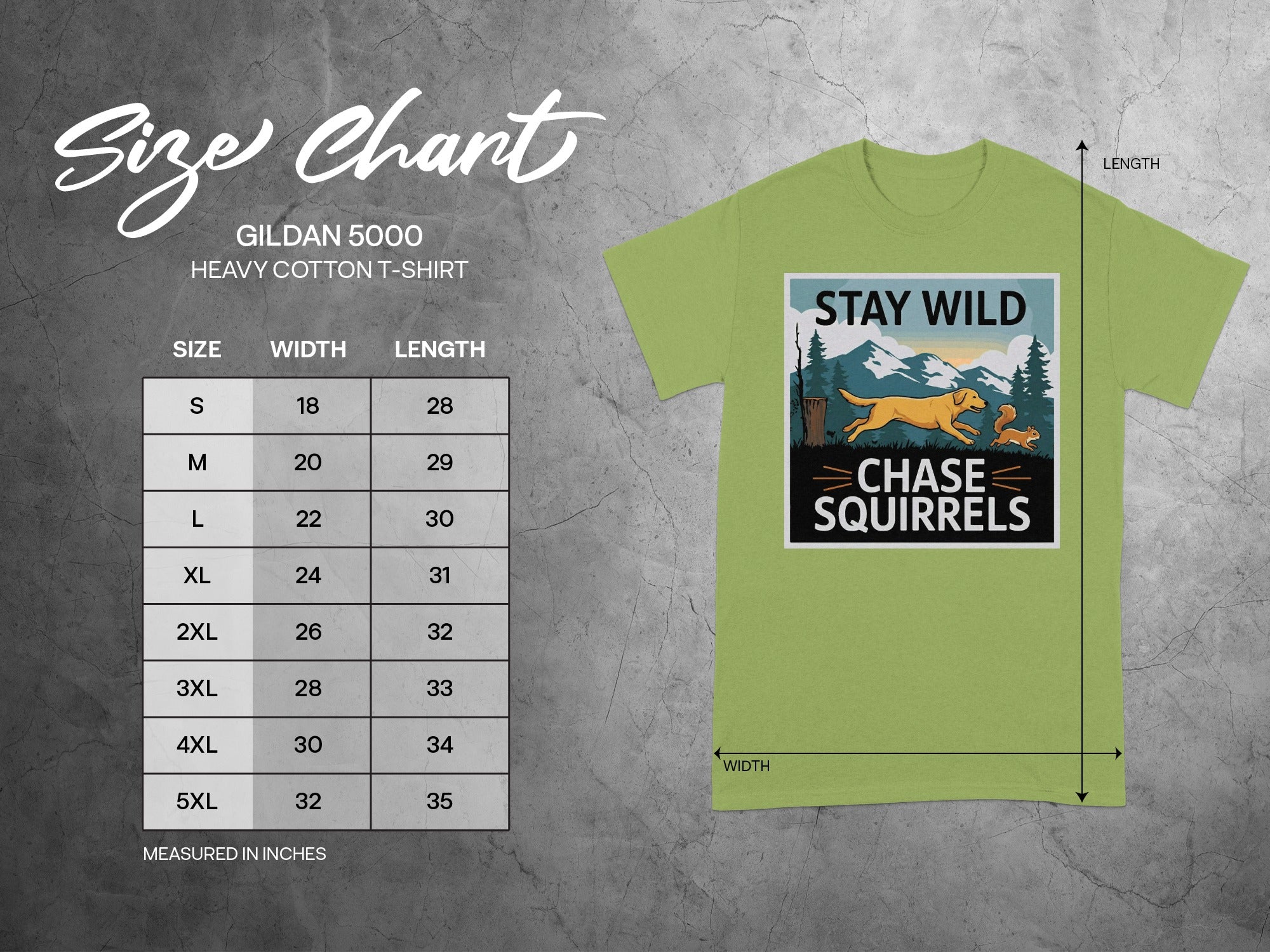 Stay Wild Chase Squirrels Heavy Cotton T-Shirt
