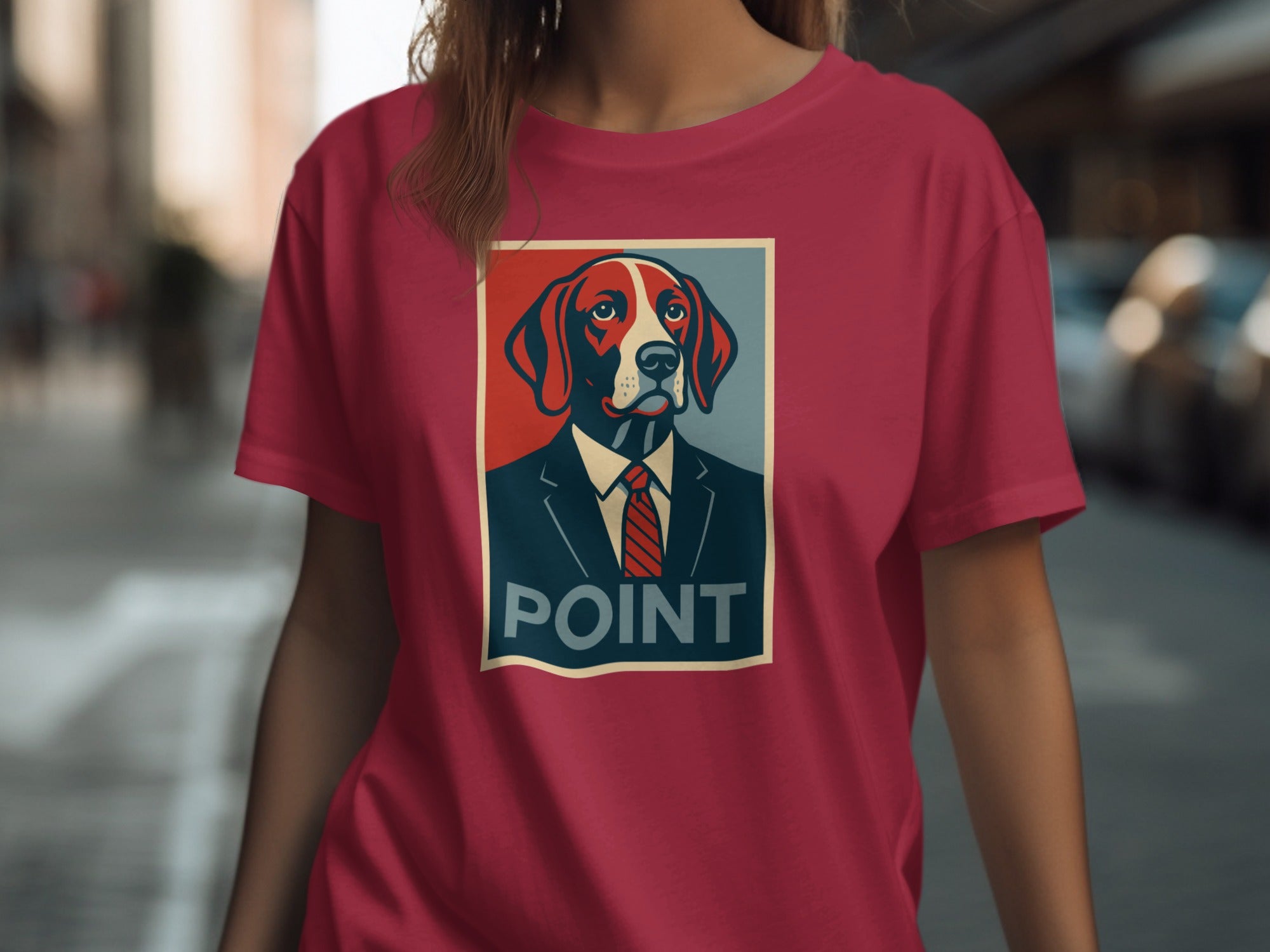 Dog in Suit Point Graphic Tee