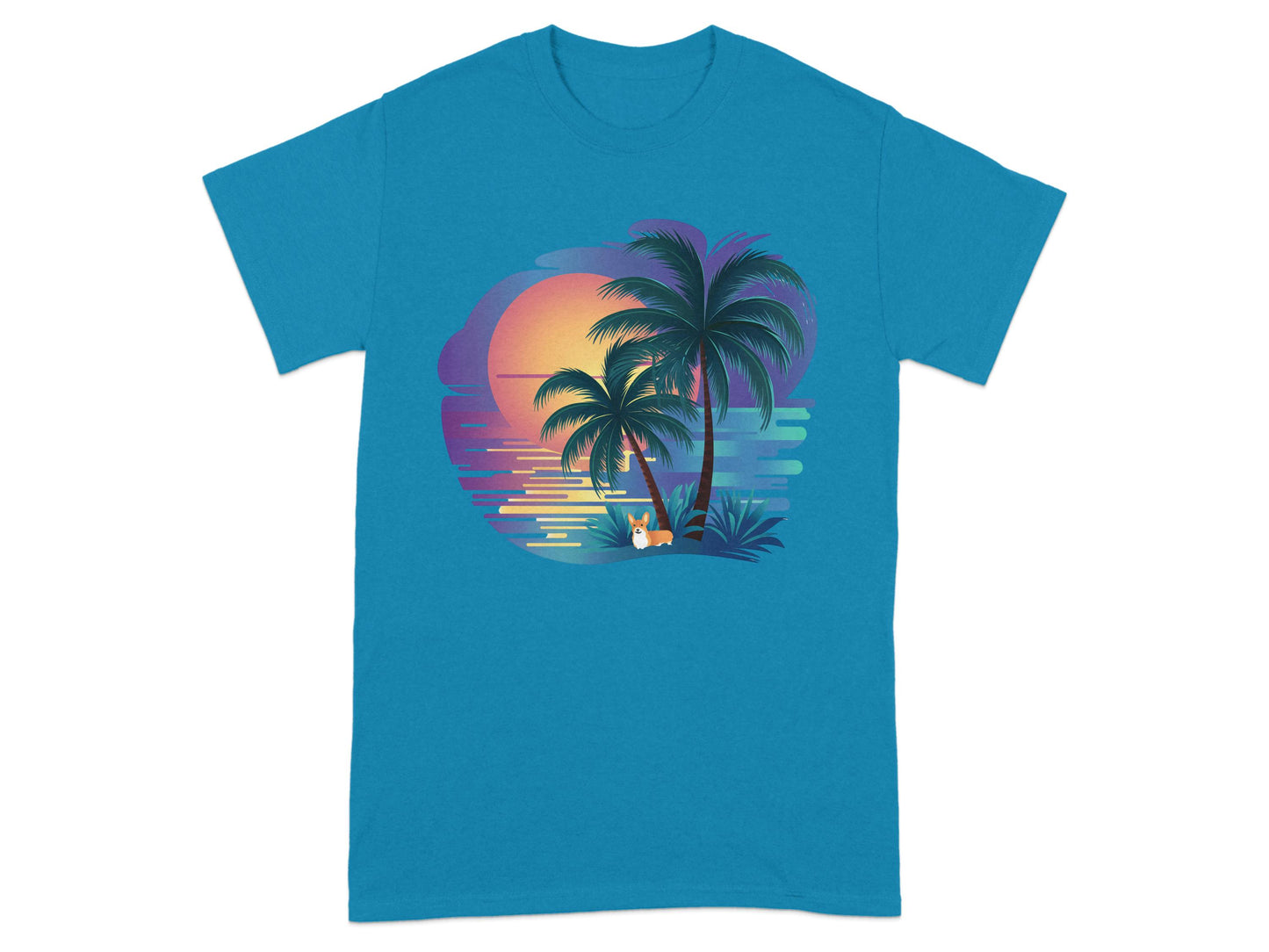Sunset Beach Scene with Palm Trees T-shirt product