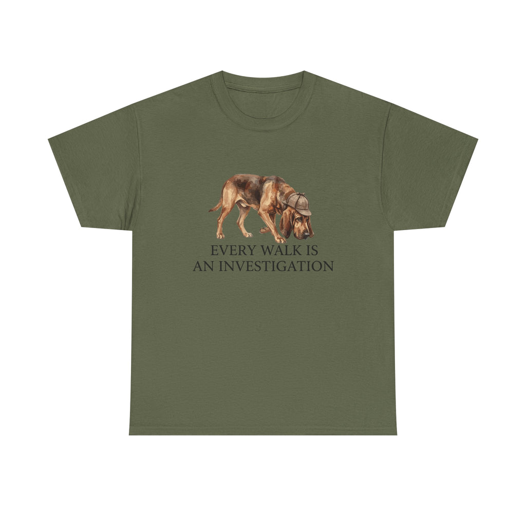 Every Walk Is An Investigation Sniffing Bloodhound T-Shirt