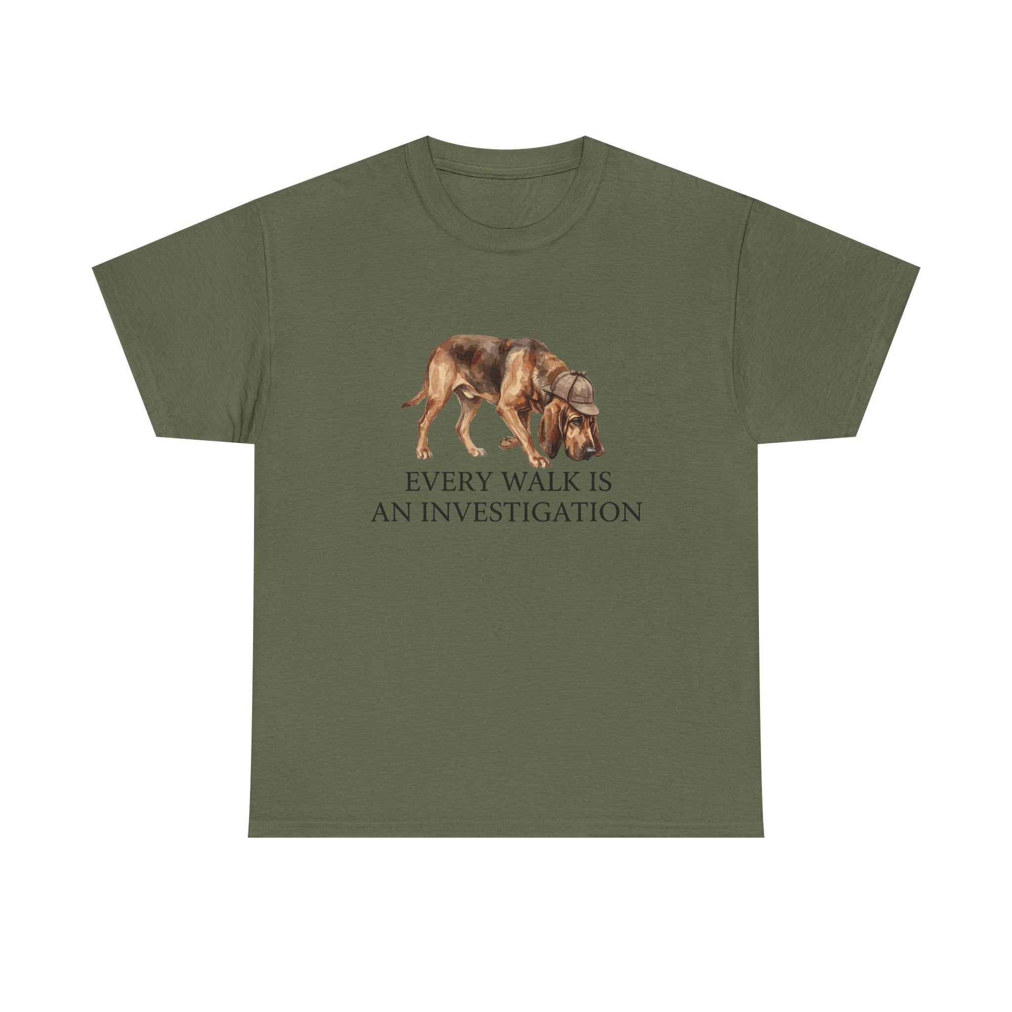 Every Walk Is An Investigation Sniffing Bloodhound T-Shirt