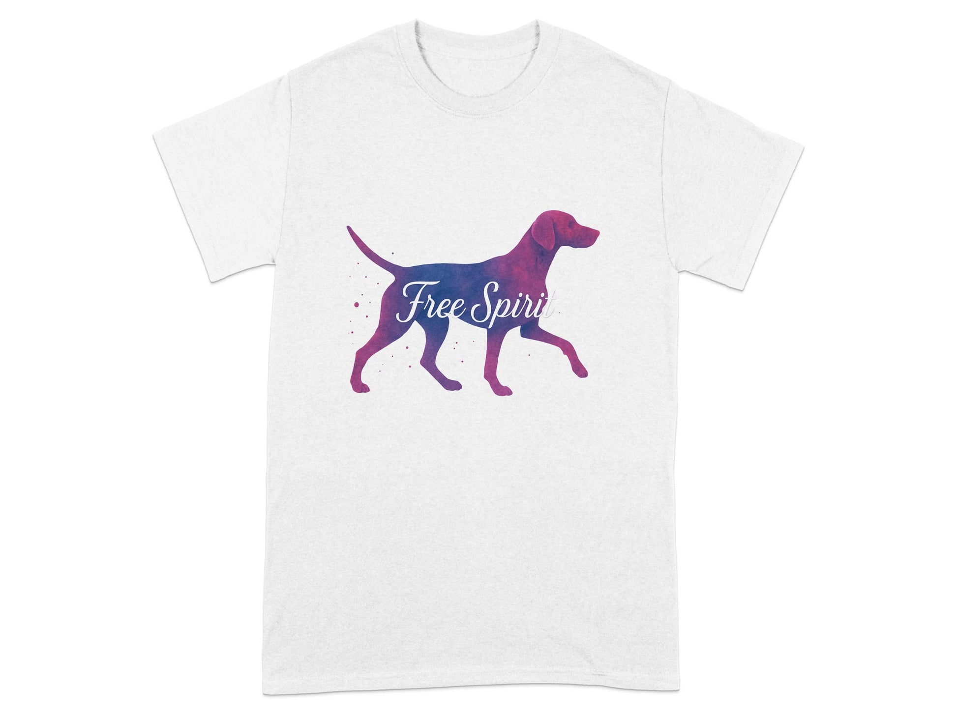 Free Spirit Dog Graphic Print on White T-shirt product type