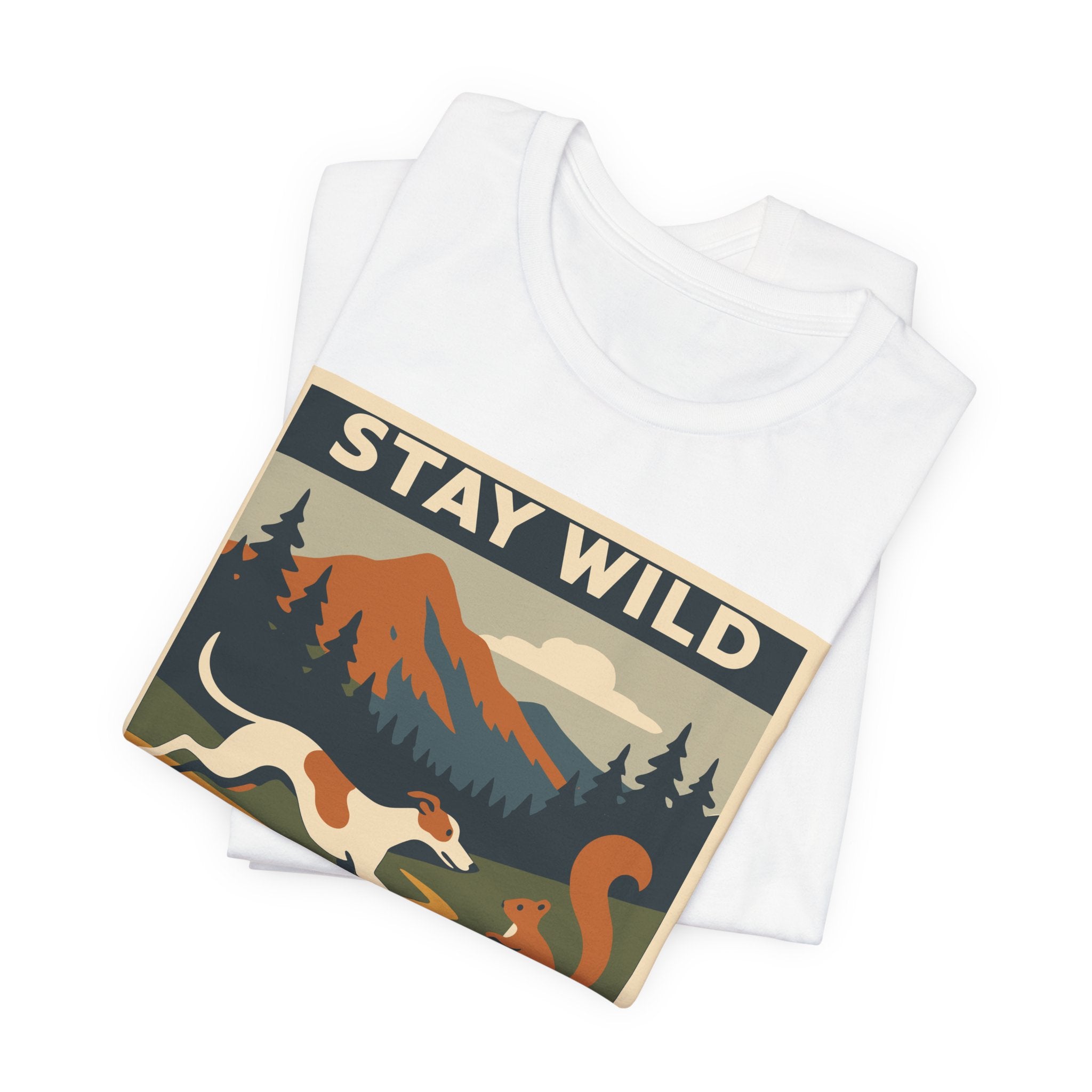 Greyhound Stay Wild Chase Squirrels Tee
