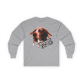 Beagle Nose on Ears off Long Sleeve Tee in Sport Grey