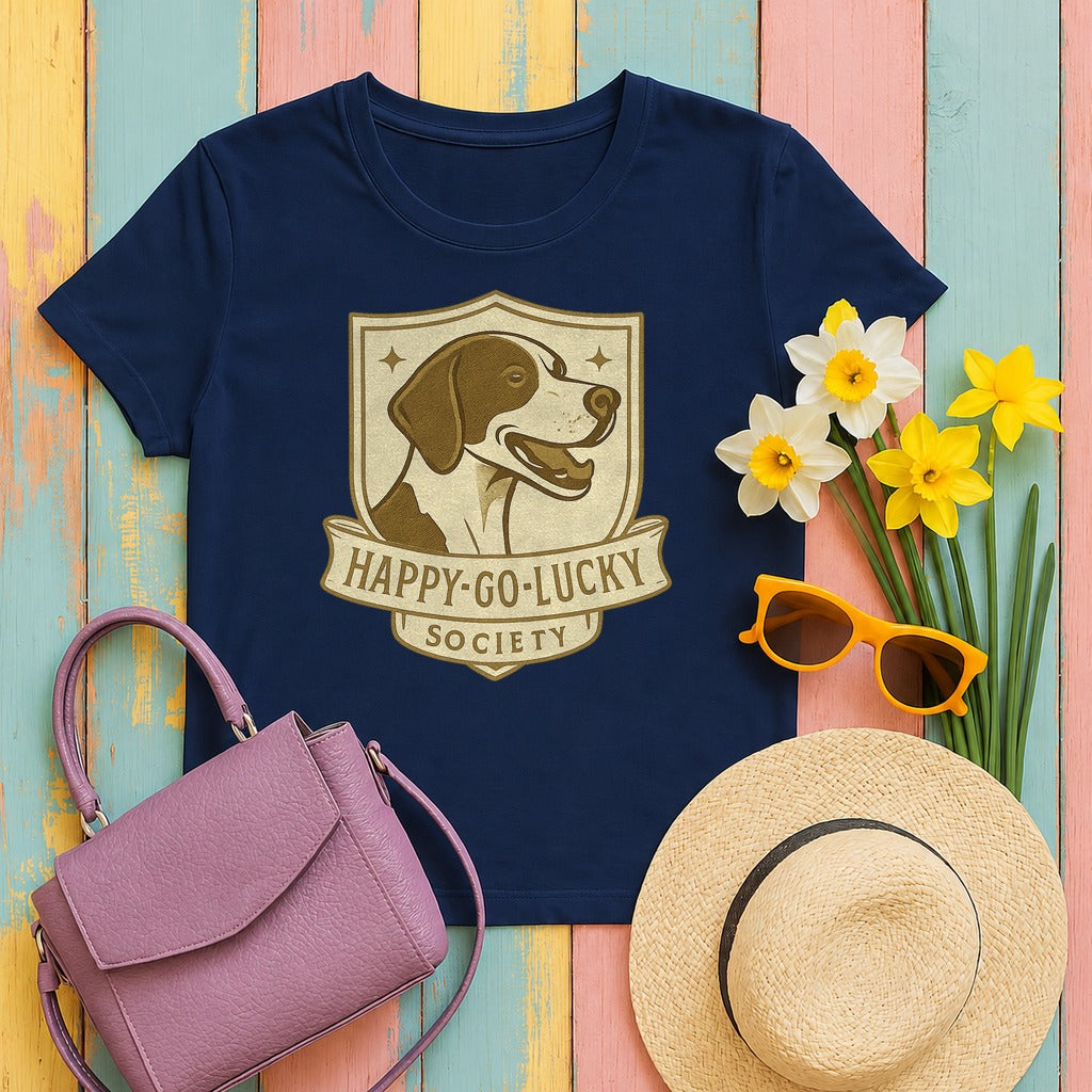 Pointer Happy-Go-Lucky Society T-shirt in Navy