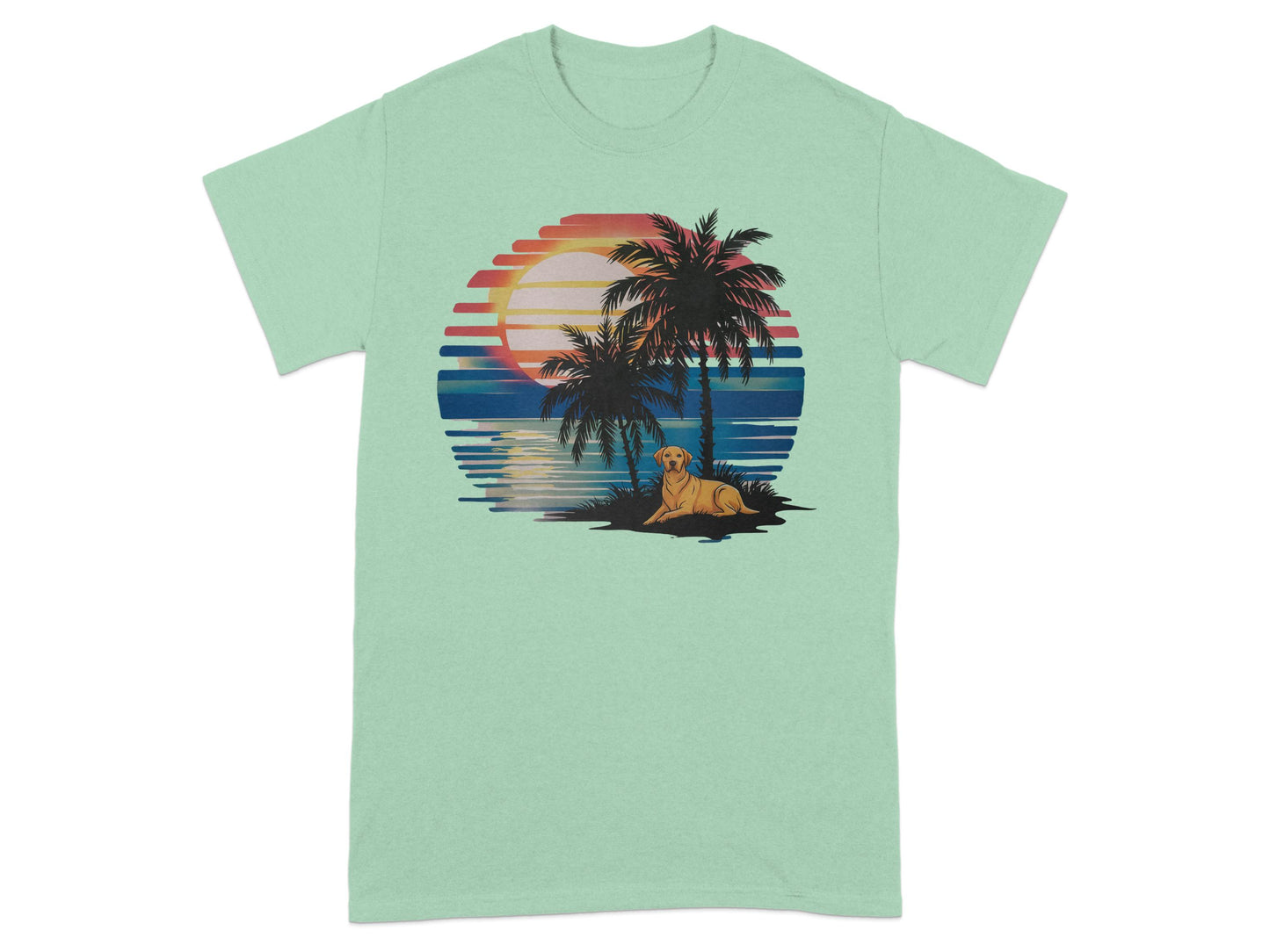 Vintage Sunset Beach Dog Graphic T-Shirt product