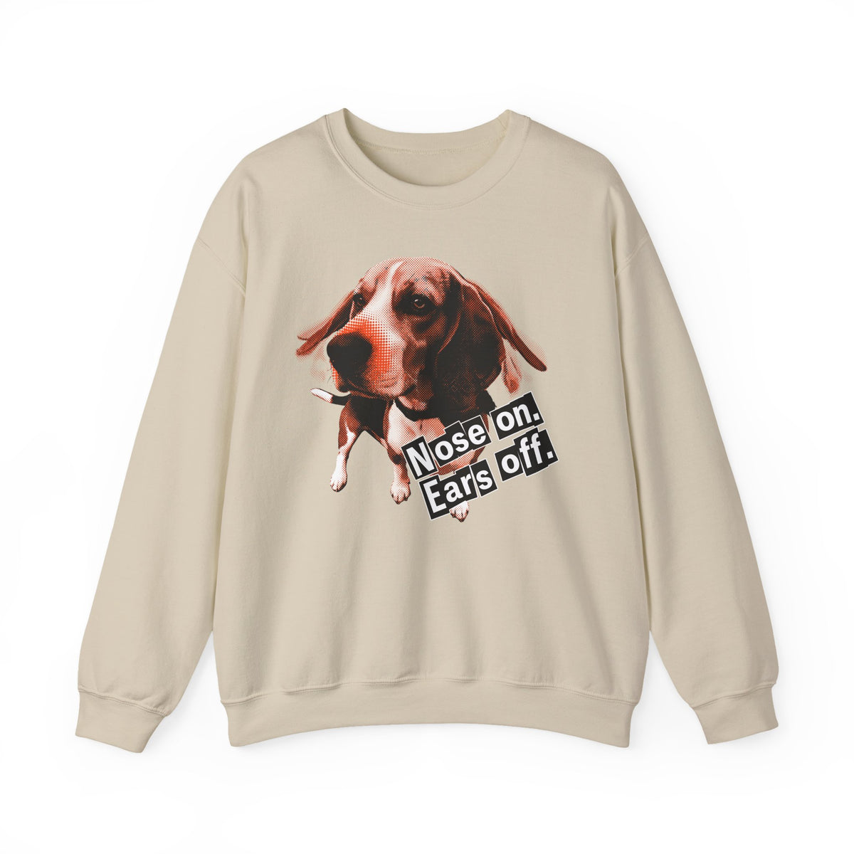 Beagle Nose on Ears off Sweatshirt in Sand