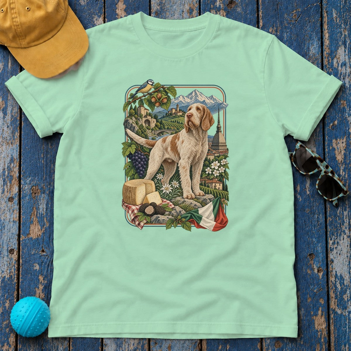 Spinone Italiano Italy Heritage T-Shirt in Mint