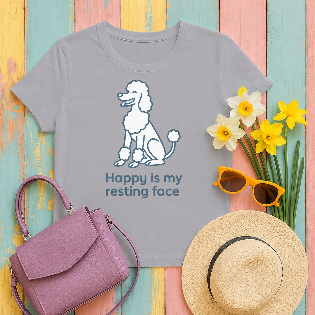 poodle happy-resting tee flat lay hero v8
