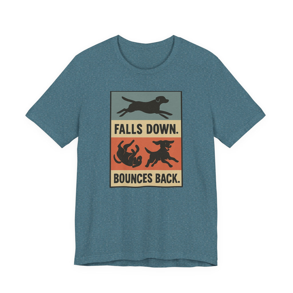 Chocolate Lab Falls Down Bounces Back Tee