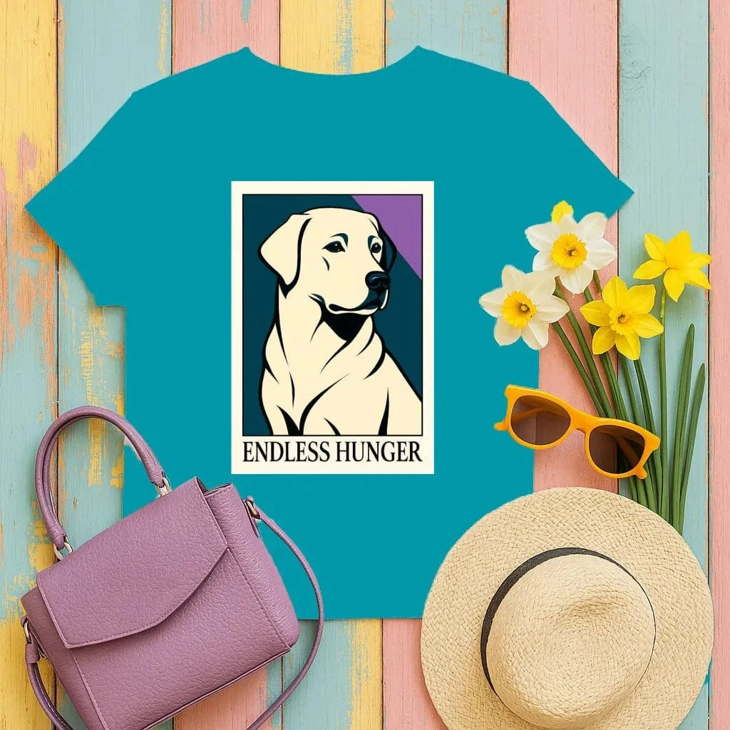 Endless Hunger Yellow Lab T-Shirt Tropical Blue T-shirt