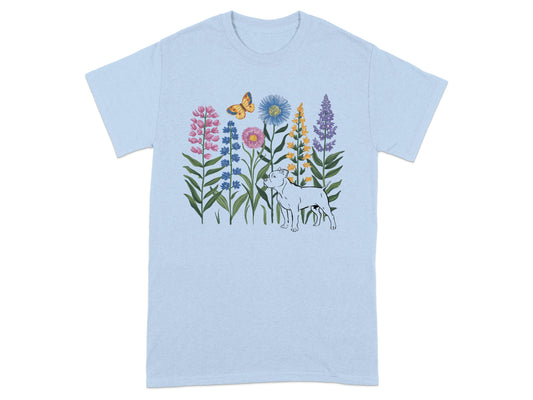 Colorful Nature Inspired Dog and Butterfly T-Shirt product