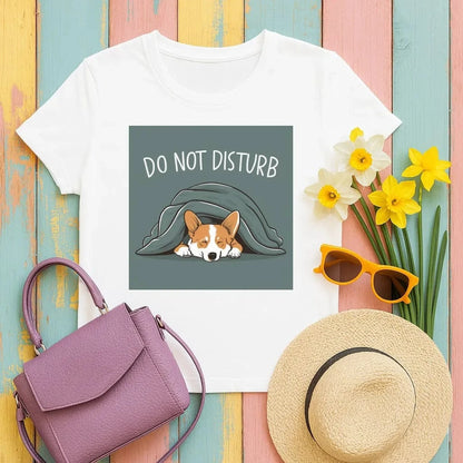 Do Not Disturb Cute Sleeping Dog Design T-Shirts T-shirt