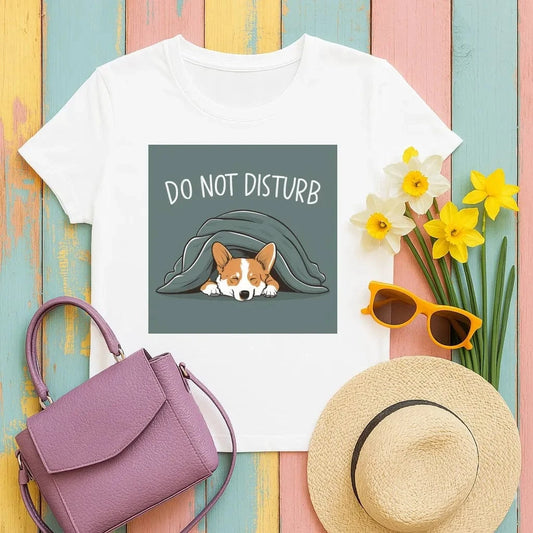 Do Not Disturb Cute Sleeping Dog Design T-Shirts T-shirt