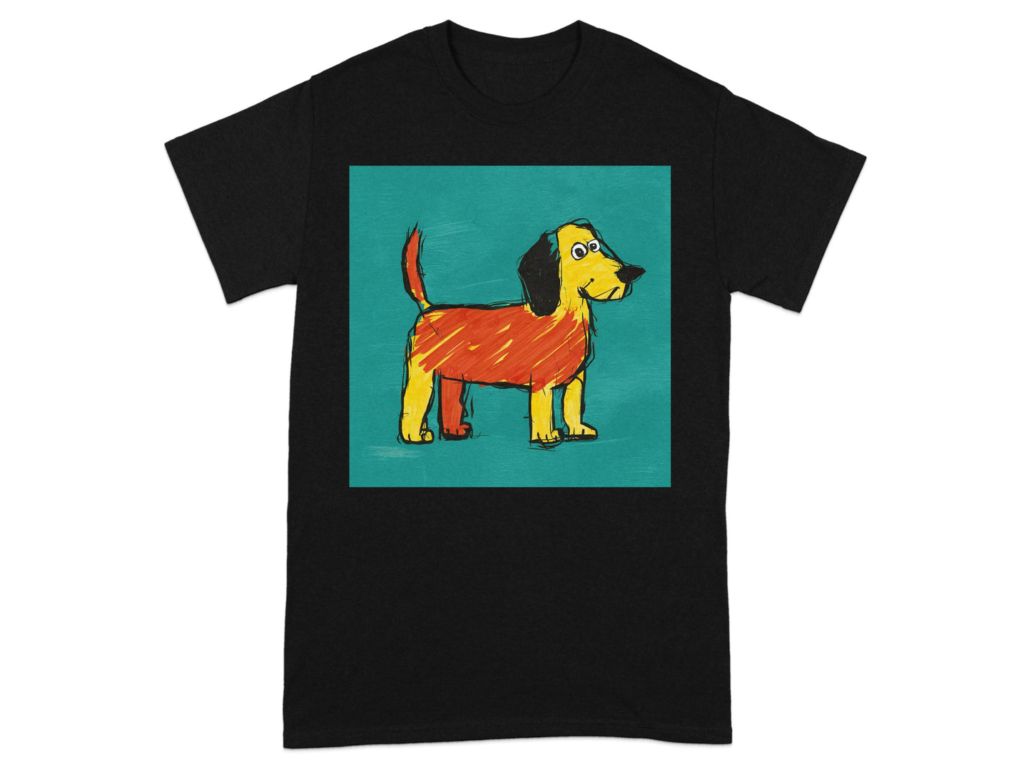 Colorful Hand-Drawn Dog Illustration T-Shirt product type