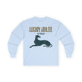 Luxury Athlete At Rest Greyhound Long Sleeve Tee in Light Blue