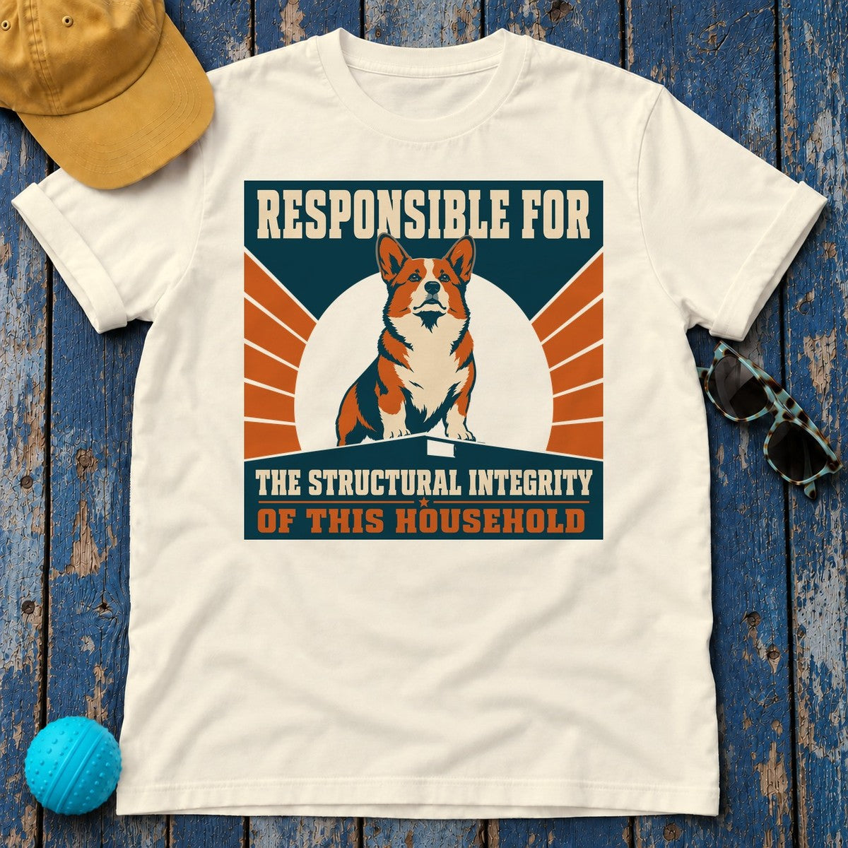 Structural Integrity Corgi Graphic T-shirt in Natural