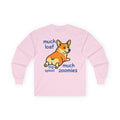 Much Loaf & Sploot Corgi Long Sleeve Tee in Light Pink