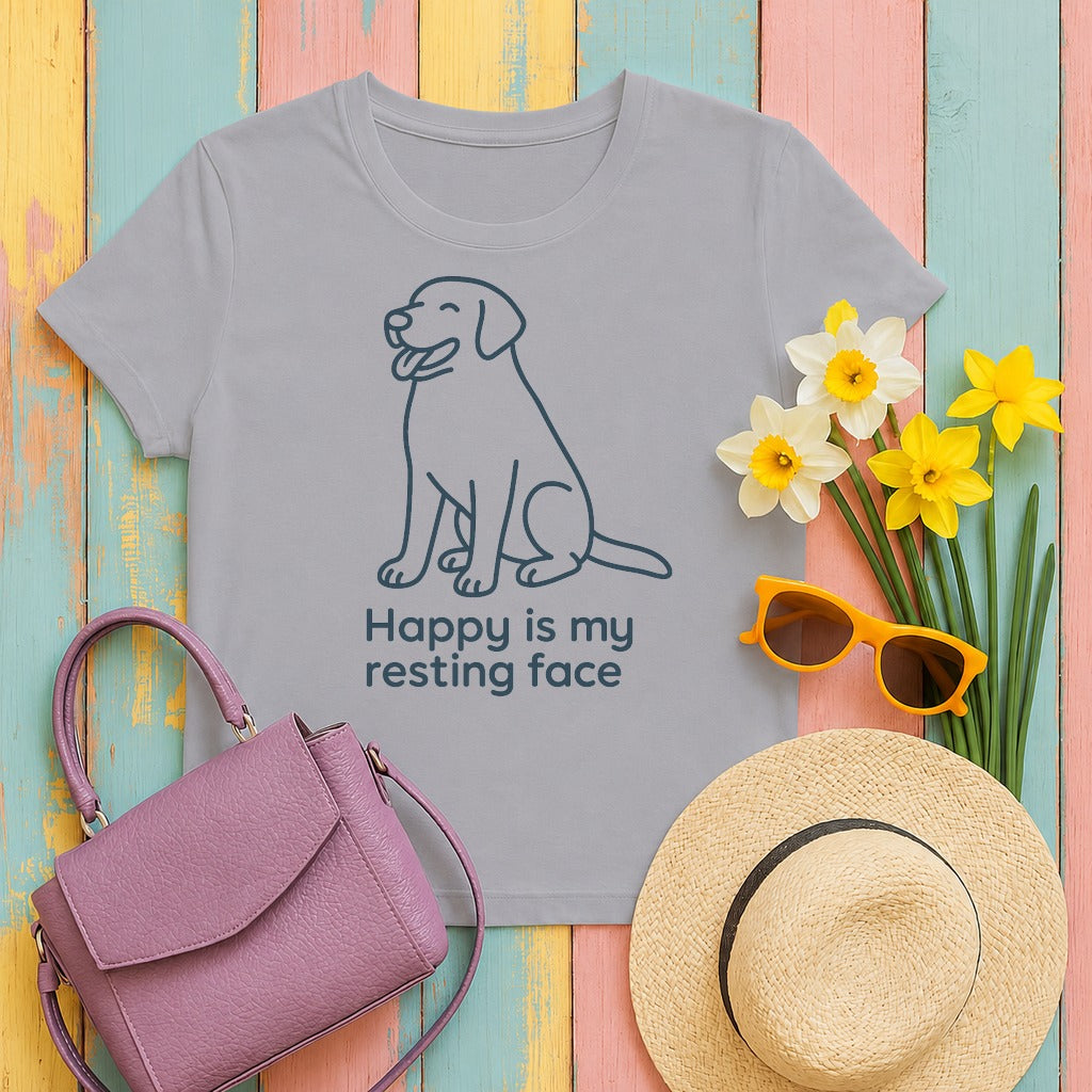 yellow-lab happy-resting tee flat lay hero v8