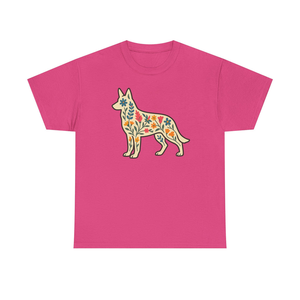 Floral German Shepherd T-Shirt
