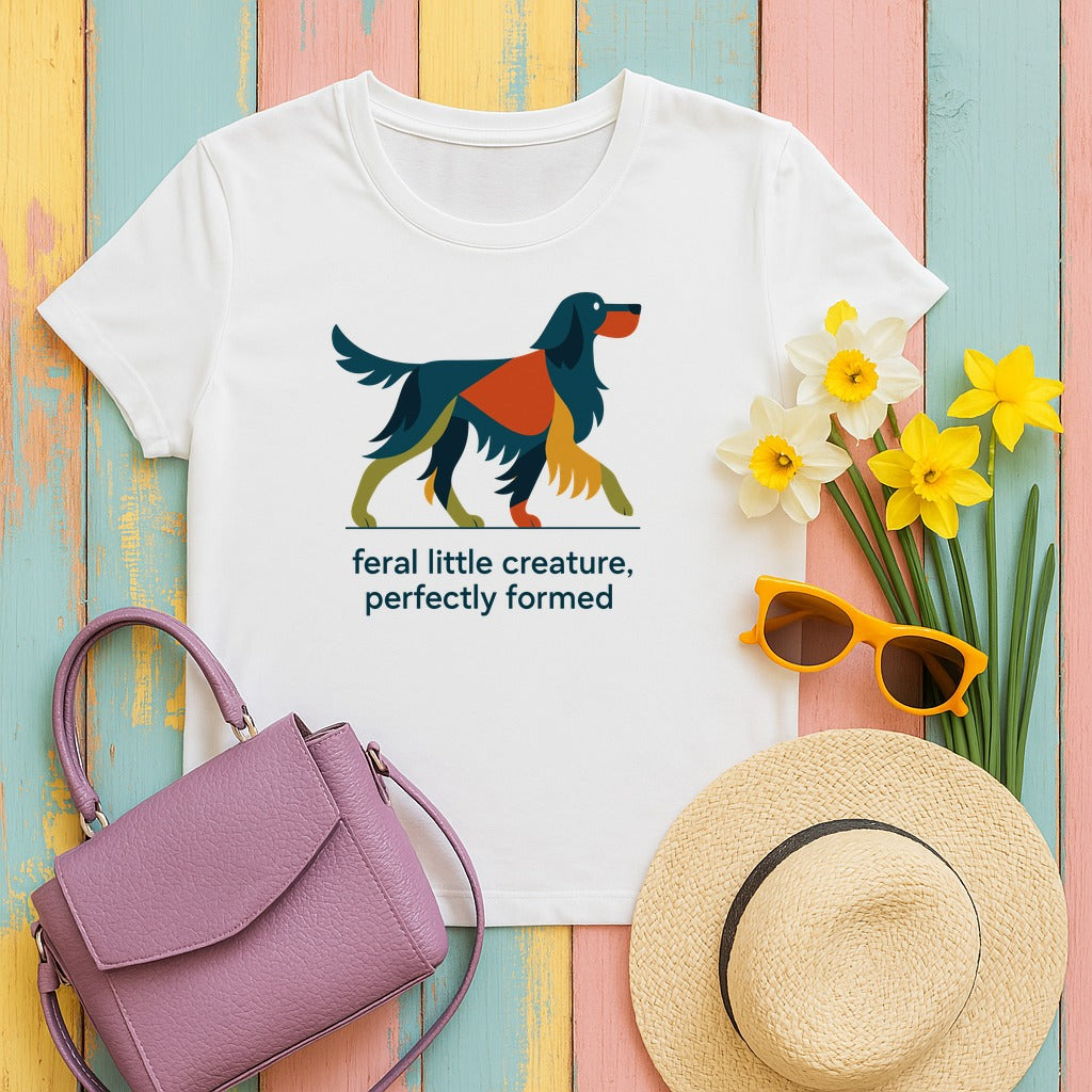 Feral Little Creature Gordon Setter T-Shirt in White