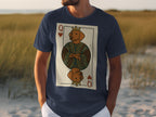 T-shirt with Queen of Hearts playing card featuring a dog.