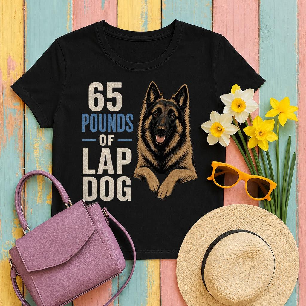 65 Pounds of Lap Dog Tervuren T-shirt in Black