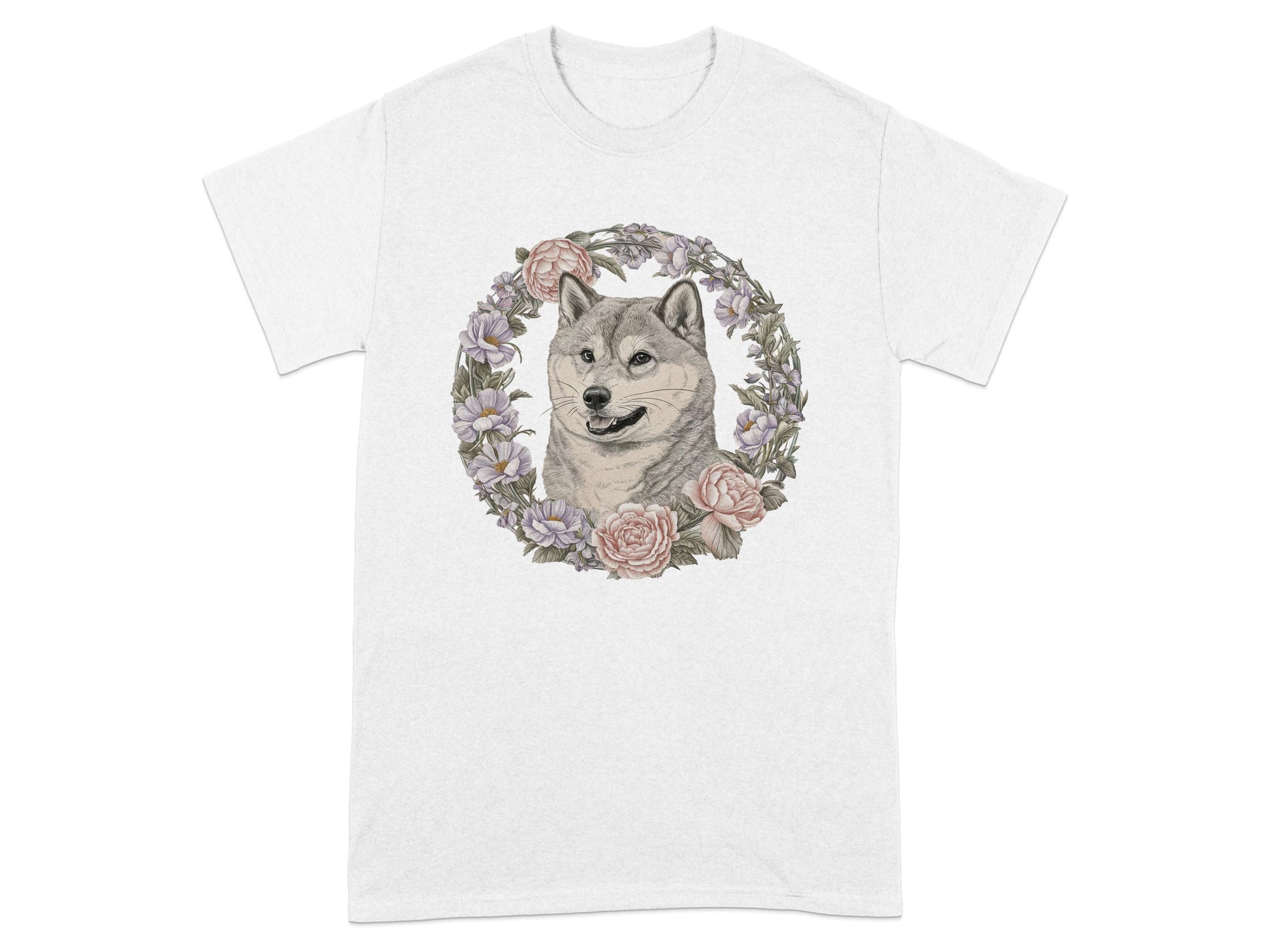 Beautiful Floral Wolf Design T-Shirt product type