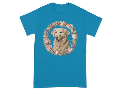 Golden Retriever Surrounded by Florals T-shirt product