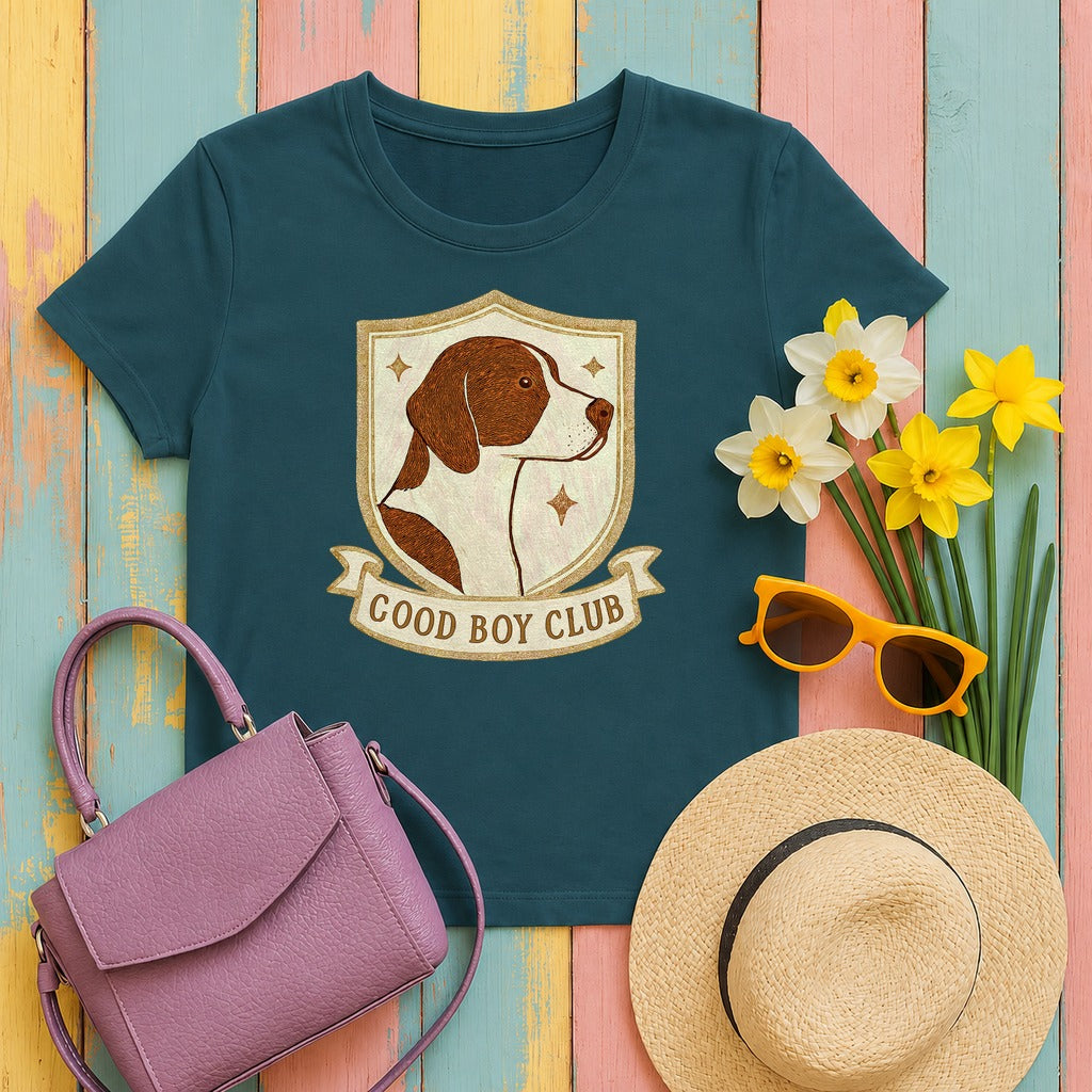 Pointer Good Boy Club T-shirt in Heather Deep Teal